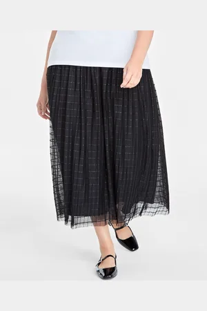 On 34th Plus Size Tulle A-Line Midi Skirt, Created for Macy