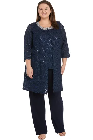 R & M Richards Plus Size 3-Pc. Embellished Jacket, Tank & Pants Set