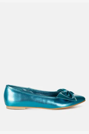 RAG & CO Bromelia Metallic Pleather Bow Ballerinas