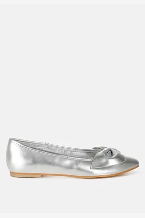 RAG & CO Bromelia Metallic Pleather Bow Ballerinas