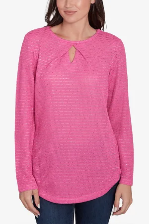 RUBY Petite Diamond Detail Sequin Knit Top