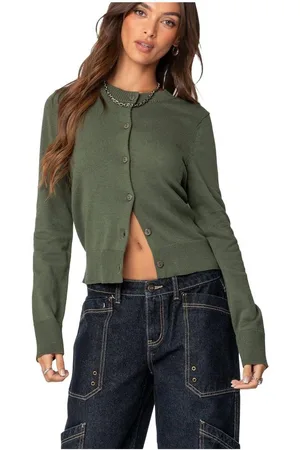 Edikted Womens Hollie Button Up Cardigan