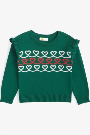 Epic Threads Toddler Girls Heart Ruffled Crewneck Sweater, Created for Macy