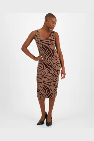 Bar Iii Petite Animal-Print Bodycon Midi Dress, Created for Macy