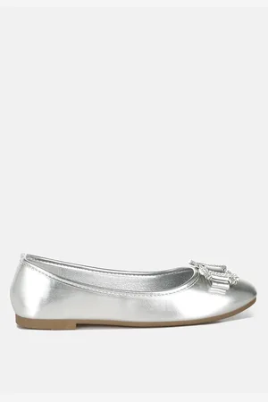 London Rag Navik Rhinestone Buckle Metallic Ballerinas