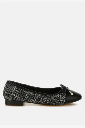 London Rag Acino Boucle Pearl Bow Ballerinas