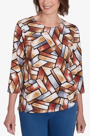 Alfred Dunner Petite Key Items Colorblock Short Sleeve Tee