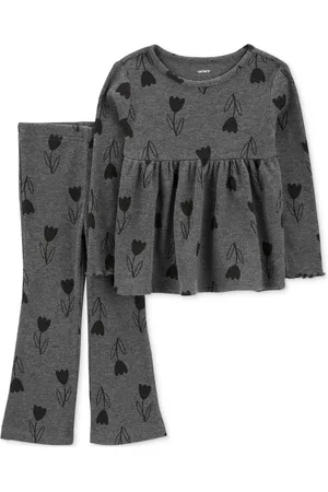 Carters Toddler Girls Floral-Print Thermal Top & Pants, 2 Piece Set