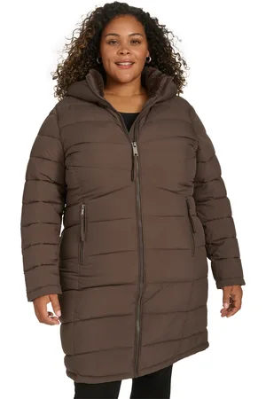 Calvin Klein Plus Size Hooded Zip-Front Puffer Coat