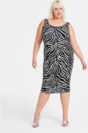 Bar Iii Trendy Plus Size -Print Bodycon Midi Dress, Created for Macy