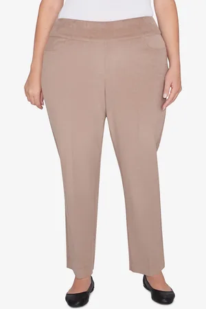 Alfred Dunner Plus Size Telluride Modern Corduroy Faux Fly Front Short Length Pants