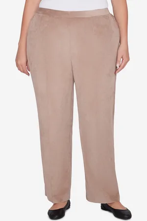 Alfred Dunner Plus Size Telluride Corduroy Elastic Waist Short Length Pleated Pants