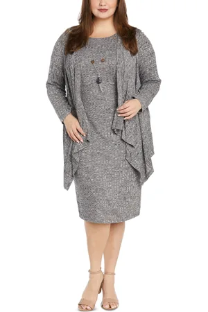 R & M Richards Plus Size 2-Pc. Necklace Jacket Dress