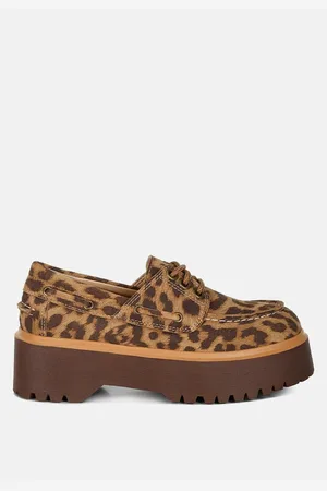 RAG & CO Onglur Print Suede Oxford Loafers