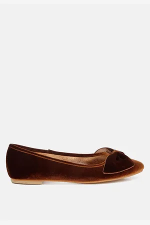 RAG & CO Pothos Luxurious Velvet Bow Ballerinas