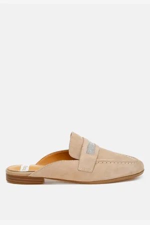 RAG & CO Belorose Rhinestone Strap Suede Mules