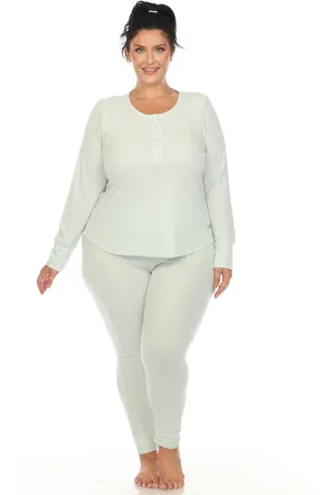 White Mark Plus Size Waffle Pajama Set