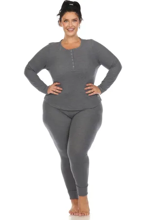 White Mark Plus Size Waffle Pajama Set
