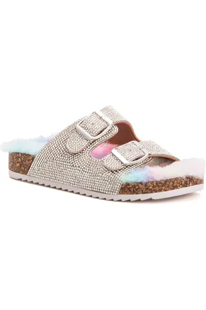 Olivia Miller Girls Leopard Lounge Slipper Sandal