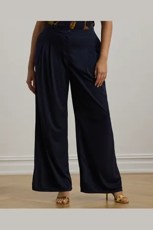 Ralph Lauren Plus Size Stretch Jersey Wide-Leg Pants
