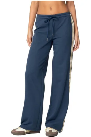 Edikted Womens Averie Contrast Striped Sweatpants