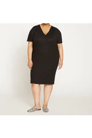 UNIVERSAL STANDARD Womens Plus Teresa Liquid Jersey V-Neck Dress
