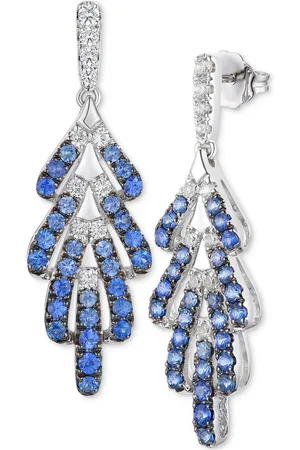 Le Vian Denim Ombre (1-1/4 ct. t.w.) & White Sapphire (3/8 ct. t.w.) Drop Earrings in 14k
