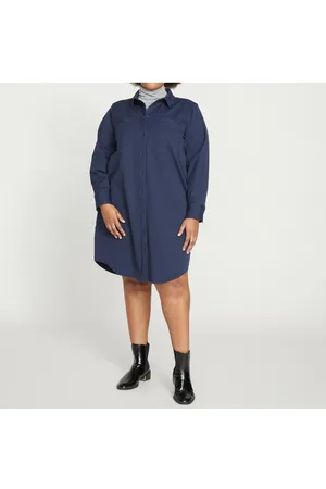UNIVERSAL STANDARD Plus Size Kelly Stretch Cotton Twill Shirtdress