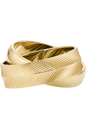 Fossil Harlow Interlocking Links Stainless Steel Band Ring