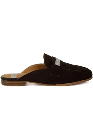 RAG & CO Belorose Rhinestone Strap Suede Mules