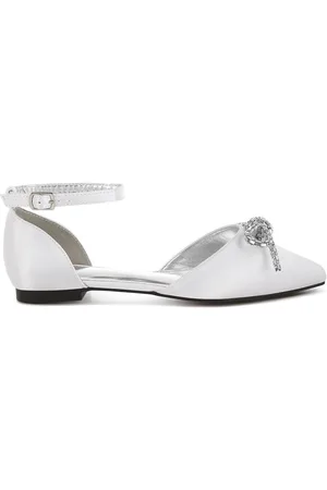 RAG & CO Simina Rhinestone Detail Bow Flat Sandals