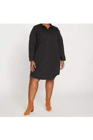 UNIVERSAL STANDARD Plus Size Kelly Stretch Cotton Twill Shirtdress