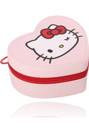 Hello Kitty Sanrio Heart Shaped Jewelry Travel Case - Pink, red, white