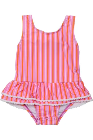 Snapper Rock Baby Girls Stripy Sunset Sustainable Skirt Swimsuit