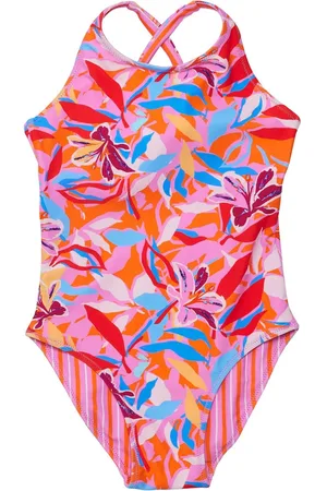 Snapper Rock Big Girls Blooming Sunset Sustainable X Back Swimsuit