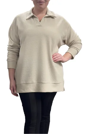 Standards & Practices Plus Size Long Sleeve Johnny-Collar Knit Top