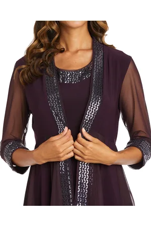 R & M Richards Embellished Chevron-Trim Dress & Jacket
