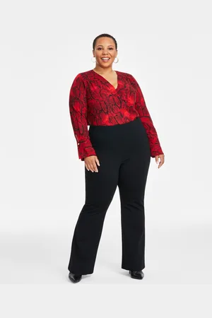 I.N.C. International Concepts Plus Size High-Rise Flare-Leg Pants, Exclusively at Macy