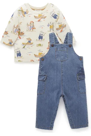 Purebaby Baby Boy Denim Overall Set