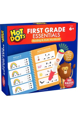 Educational Insights Hot Dots First Grade Essentials Reading and Math Workbook