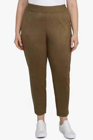 Hearts of Palm Plus Size Spice It Up Solid Faux Suede Pants