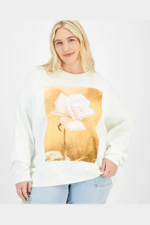 Grayson Threads, The Label Trendy Plus Size Rose Graphic Sweatshirt