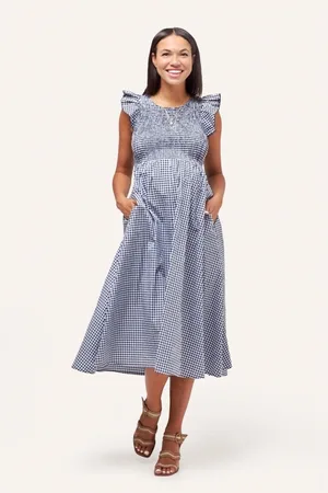 Nom Maternity Maternity Harper Smocked During + After Dress