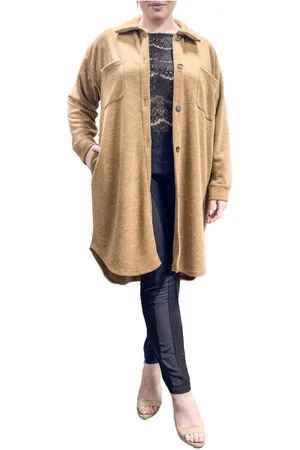 Standards & Practices Plus Size Long Length Button Front Shirt Jacket