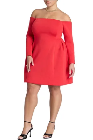 Eloquii Plus Size Off The Shoulder Structured Mini Dress