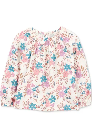Carters Toddler Girls Cotton -Print Woven Long-Sleeve Fashion Top