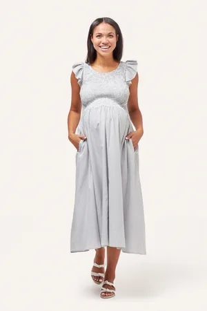Nom Maternity Maternity Harper Smocked During + After Dress