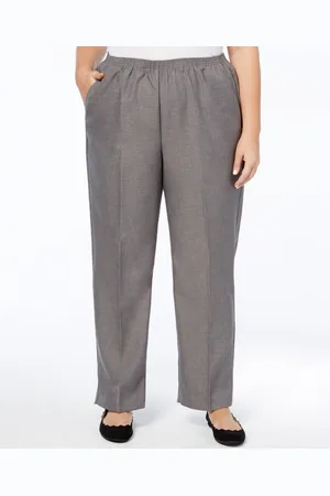 Alfred Dunner Plus Size Classic Pull-On Straight-Leg Average Length Pants