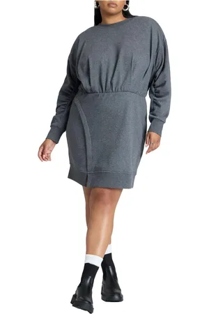 Eloquii Plus Size Relaxed Crew Neck Mini Dress