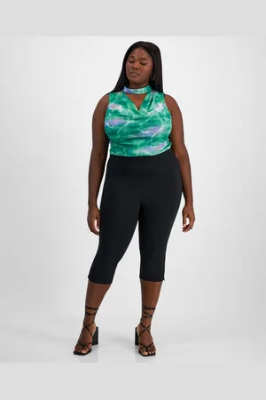 Bar Iii Trendy Plus Size High-Rise Ponte Side-Zip Capri Pants, Exclusively at Macy